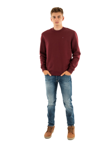 Sweat tommy jeans reg s flag crew xiu red wine