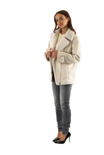 Manteaux guess jeans maristella g012 cream white