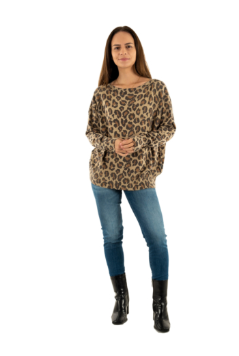 Tee shirt manches longues Le Temps Des Cerises ludo 0117 leopard