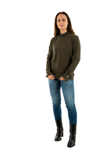 Pull hiver la petite etoile solferino 17 kaki
