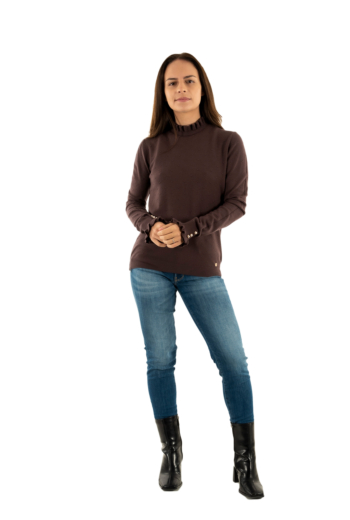 Pull hiver la petite etoile solferino 16 marron