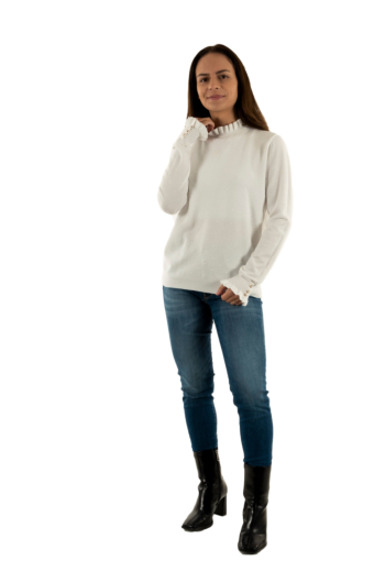 Pull hiver la petite etoile solferino 11 ecru