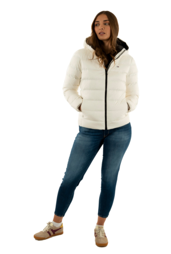 Doudounes tommy jeans slim hood prnt ybl ecru