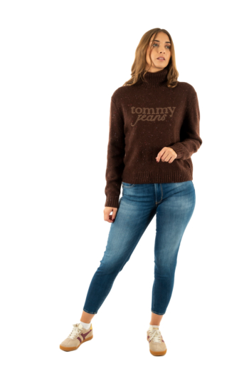 Pull hiver tommy jeans nep turtleneck gs7 rich brown