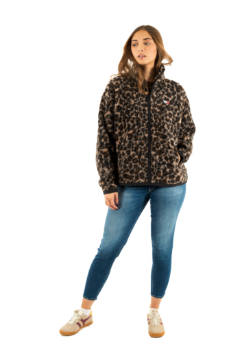 Sweat tommy jeans zip through badg 0hd leopard aop