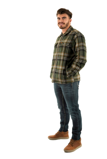 Chemise superdry wool miller b6c buckshot check olive