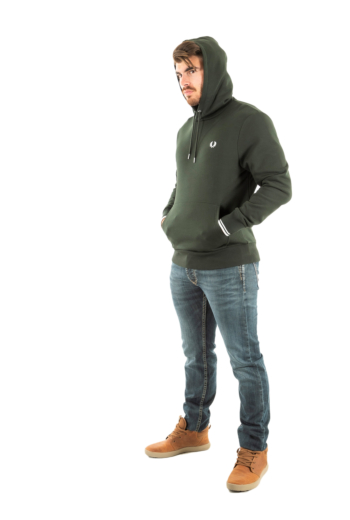 Sweat fred perry tipped hooded sweatshirt t50 nightgreen/snwht