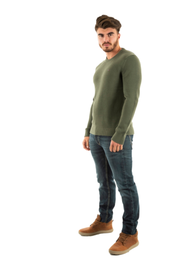 Sweat tommy jeans slim ess mrh pewter green