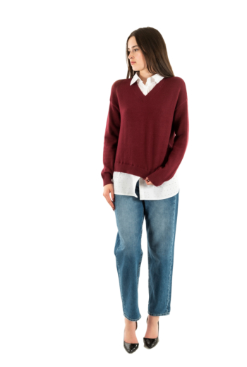 Pull hiver only dagmar cabernet cloud dancer woven/rhinestones