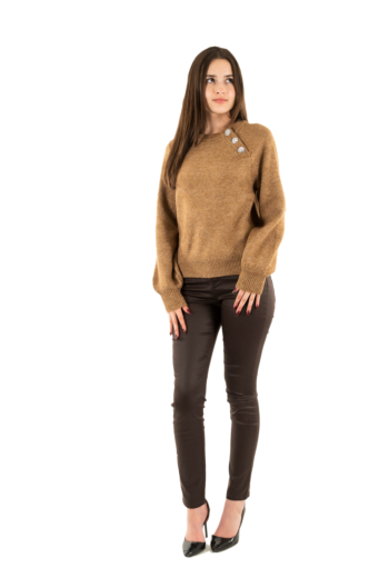 Pull hiver only lauren cocoa créme melange