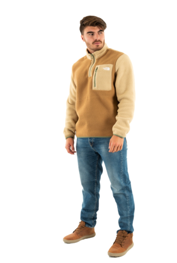 Sweat the north face yumiori 1/4 zip evo utility brown/khaki sto