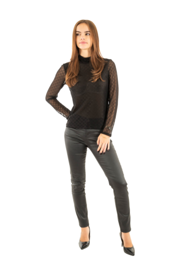 Tee shirt manches longues morgan 252-tmesh noir