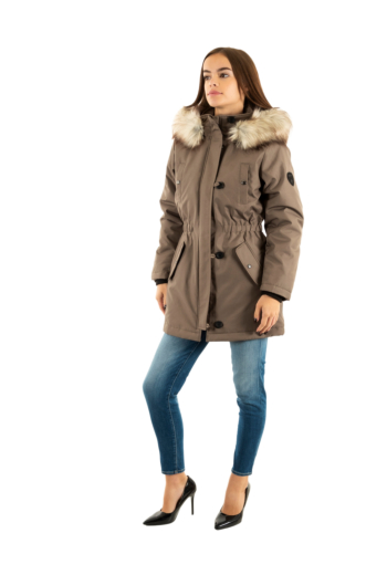 Blousons et vestes only iris stone gray nature fur