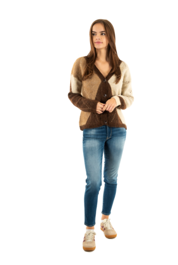 Gilets cardigans only noemie chestnut cocoa créme/biscotti melange