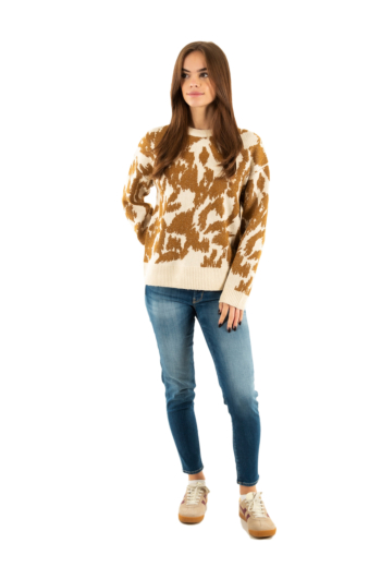 Pull hiver only gigi birch golden brown glitter