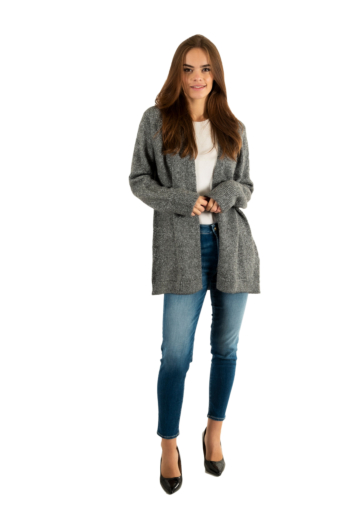 Gilets cardigans only benin dark grey melange silver glitter