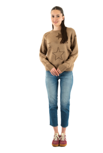 Pull hiver only rosie cocoa créme mel/cobber glitter rockstars