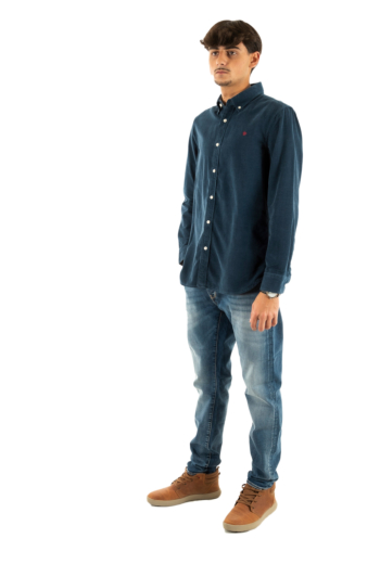 Chemise superdry classic needle cord byw insignia blue