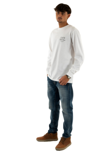 Tee shirt manches longues vans cafe vans white wht1