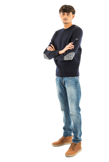 Pull hiver saint james cancale equipage marine/ecru
