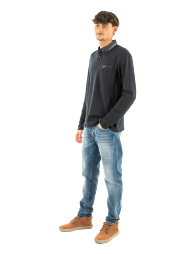Polos manches longues Benson & Cherry gabanalong marine