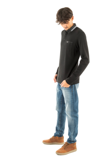 Polos manches longues Benson & Cherry gabanalong noir