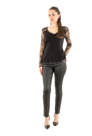 Tee shirt manches longues morgan 252-tsabine noir