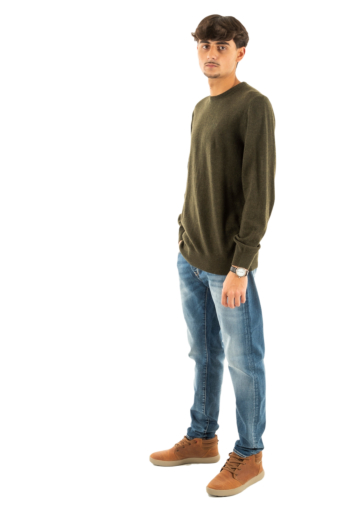 Pull hiver barbour essential lambswool crew neck gn71 seaweed