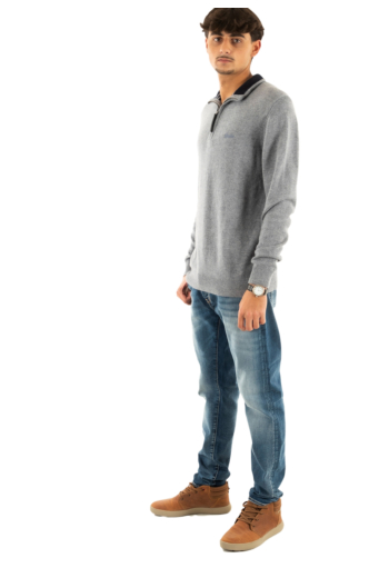 Pull hiver superdry wool blend h4r blue grey marl