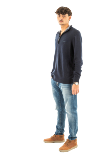 Pull hiver superdry wool blend h5c charred navy marl