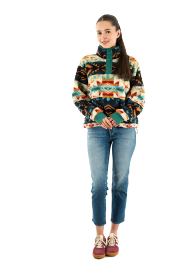 Sweat superdry super soft printed henley f9t nava quilt print