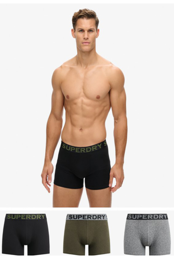 Calecons et slips superdry boxer triple pack 1ms karst black mega grit/winter khaki grit/