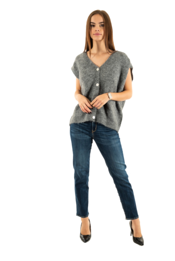 Gilets cardigans only azu dark grey melange