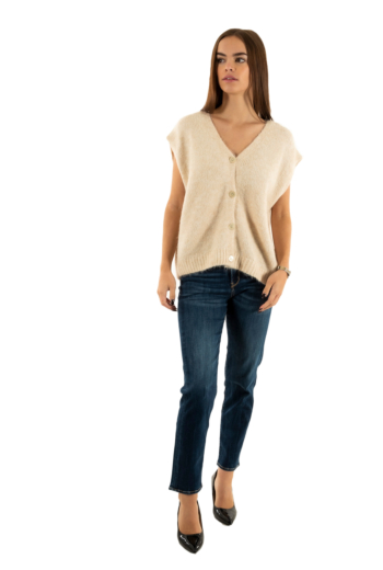 Gilets cardigans only azu sandshell melange