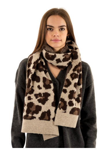 Echarpe salsa animal print 120 medium beige
