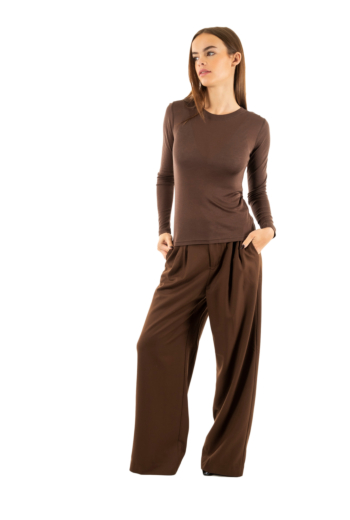 Tee shirt manches longues grace & mila toni chocolat