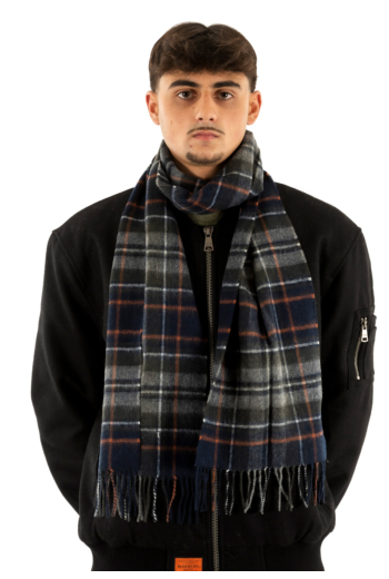 Echarpe barbour new check tartan ny95 navy/dark ginger