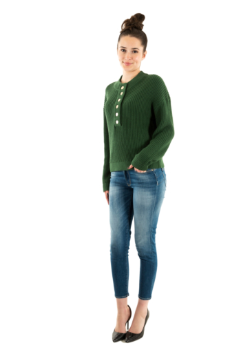 Pull hiver only nina pineneedle gold button