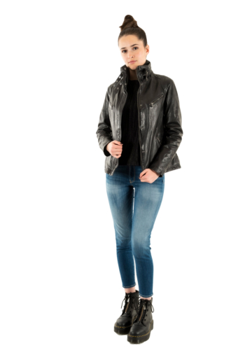 Blousons cuir rose garden annie black