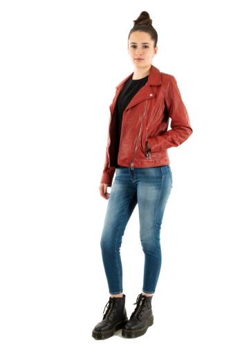 Blousons cuir portman portulip red