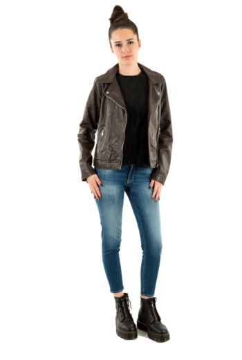 Blousons cuir portman portulip dark brown