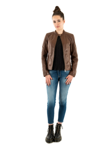 Blousons cuir portman porvaleriana cognac