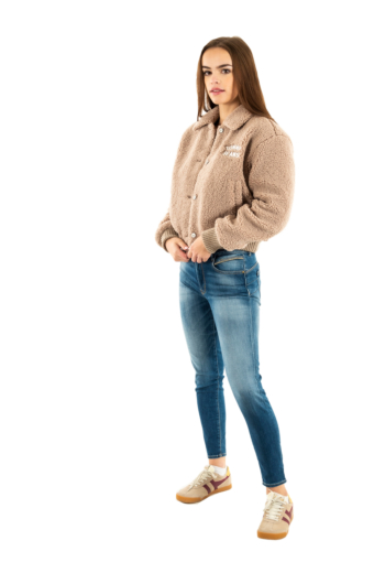 Blousons et vestes tommy jeans teddy varsity guq malted milk