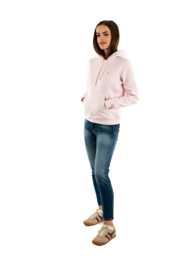 Sweat tommy jeans reg s flag tog light pink