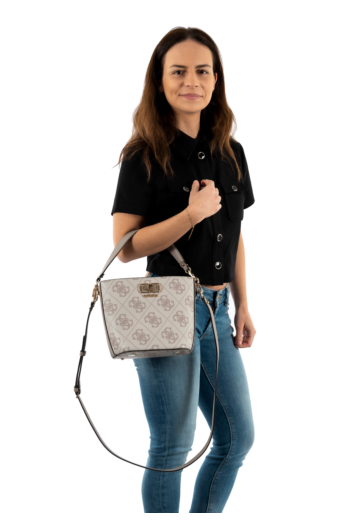 Sacs à main guess jeans karnilla logo bucket dark taupe logo