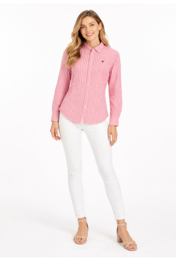 Chemisier superdry slim oxford bd h4v broker pink stripe