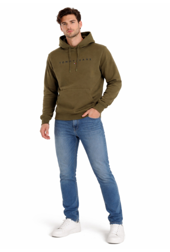 Sweat tommy jeans reg linear logo gy1 dark greenery