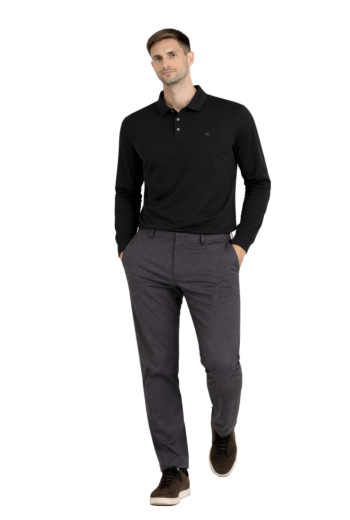 Polos manches longues calvin klein jeans supima ub1 black