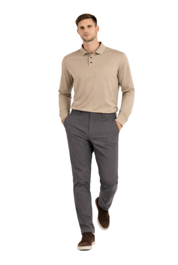 Polos manches longues calvin klein jeans supima 2f3 ancient marble