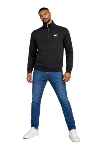Sweat tommy jeans reg badge qz bds black htr